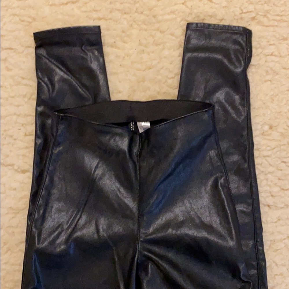 H&M DIVIDED High Waisted Faux Leather Pants
